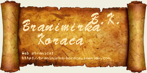 Branimirka Koraca vizit kartica